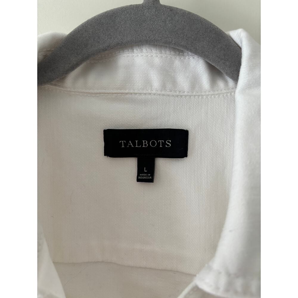 Talbots White Denim Jacket Size L - Picture 3 of 8